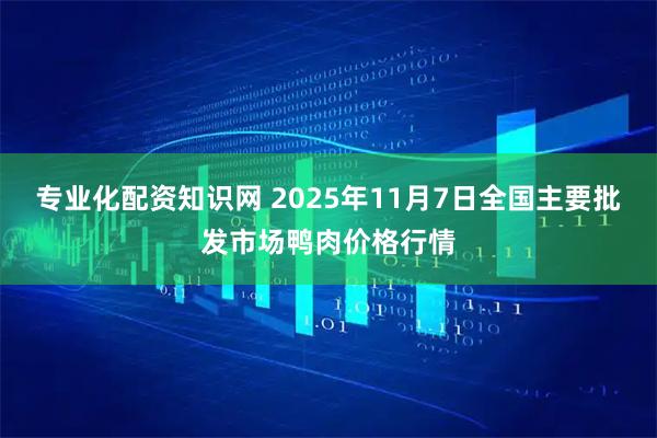 专业化配资知识网 2025年11月7日全国主要批发市场鸭肉价格行情